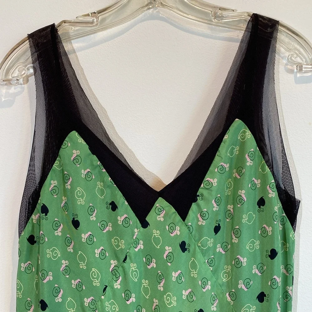 Vintage Hype Green Silk Dress - Picture 2 of 11